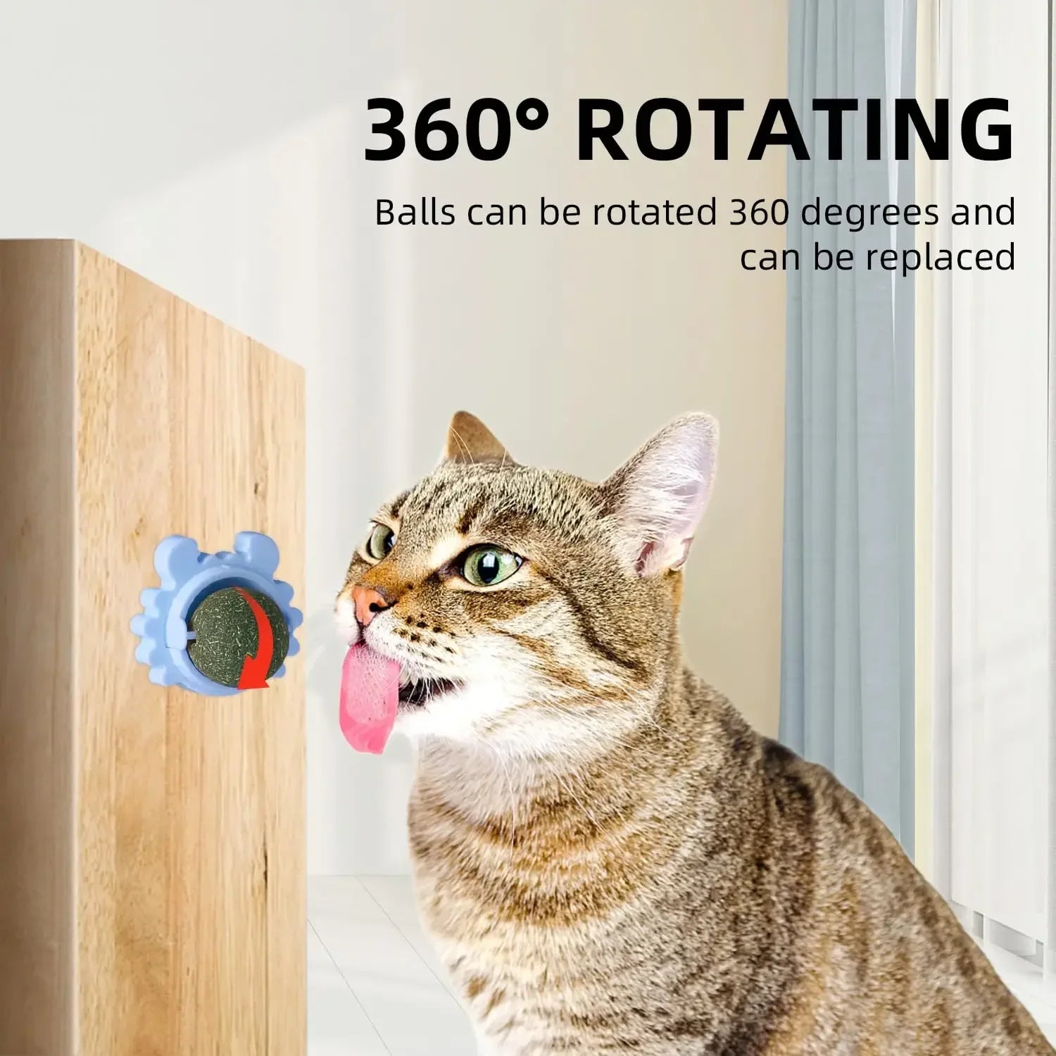 Rotatable Catnip Wall Ball Toy A0238