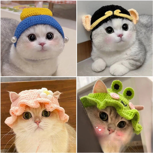 Pet Knitted Hat - Funny Cat & Dog Headgear for Cosplay A0069