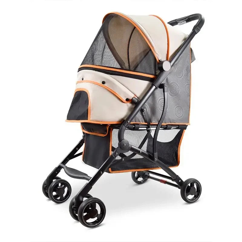 Foldable Pet Stroller, Shock-Absorbing. A0013