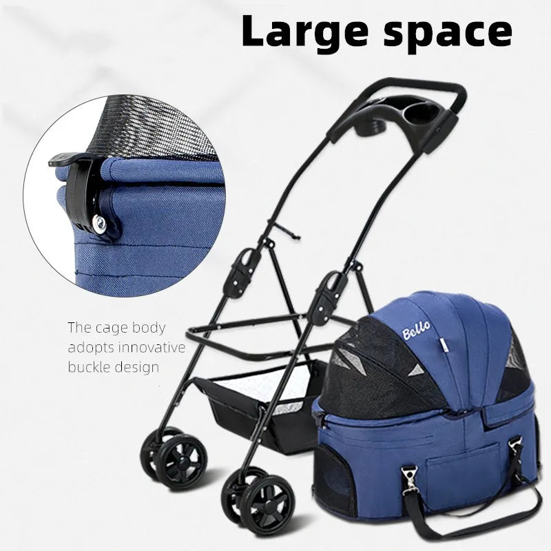 Pet Stroller One-Hand Fold for 2 Pets A0366