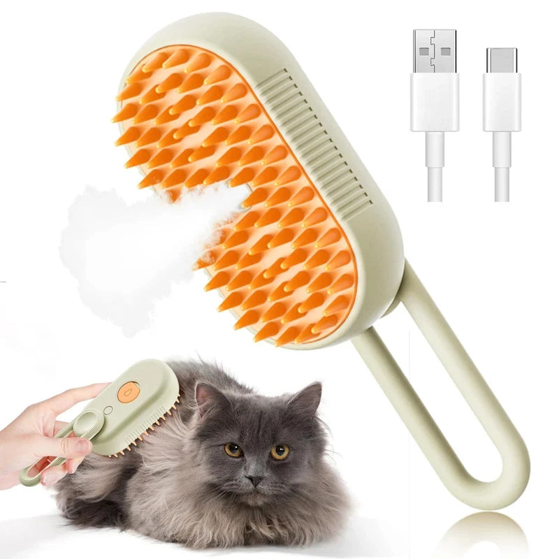 3-in-1 Electric Pet Brush – Spray & Anti-Tangle A0418