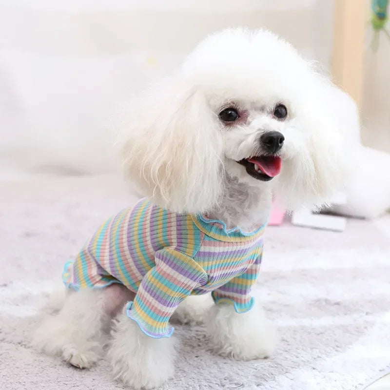 Autumn/Winter Striped Dog Hoodie, Cotton. A0017