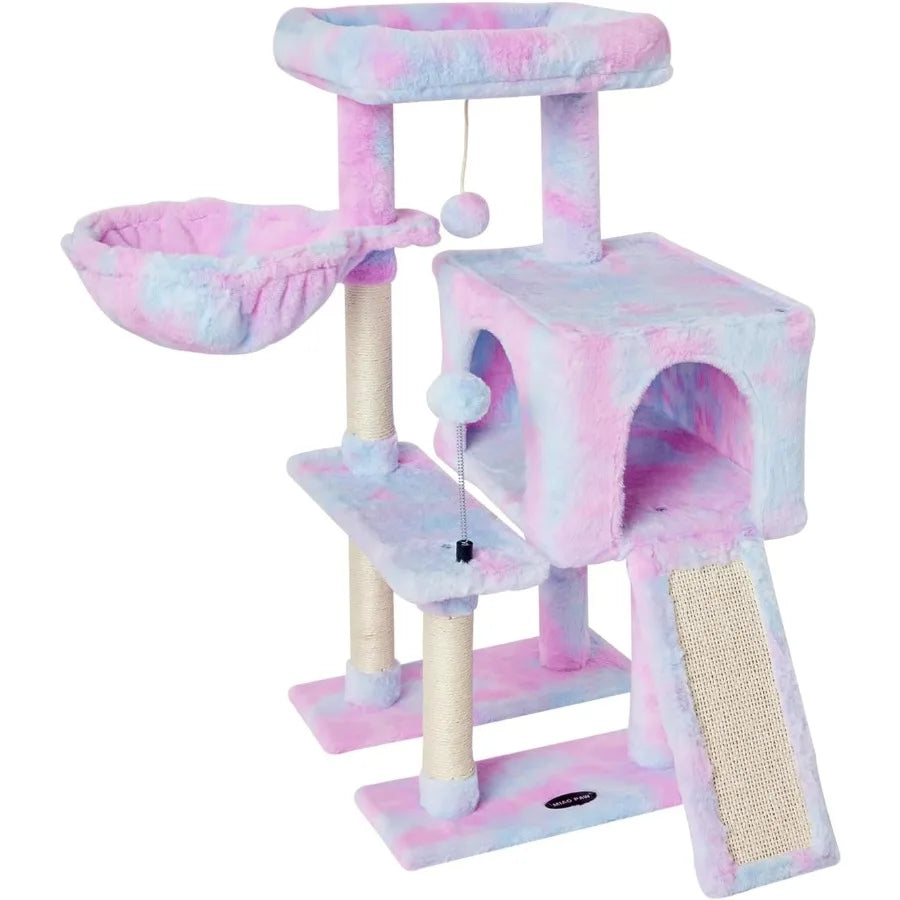 Rainbow Cat Tree with Scratching Posts A0320