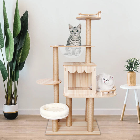 Multi-Level Wood Cat Tree A0255