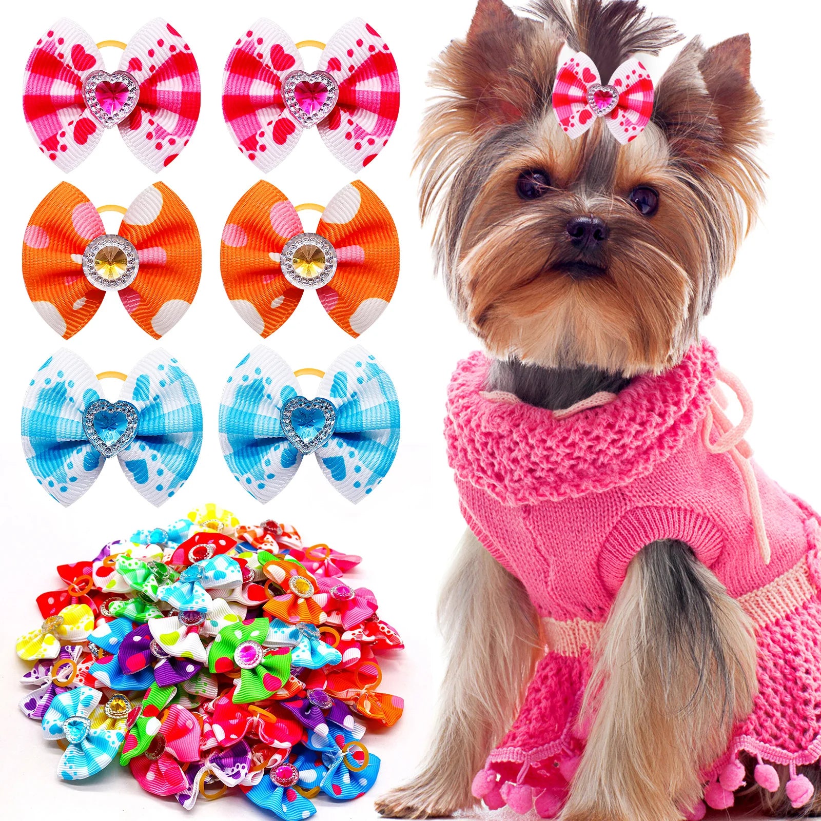 20pcs Summer Dog Hair Bows A0442